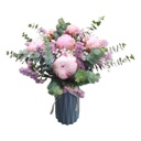 6 Pcs Peonies And Fillers In Vase 