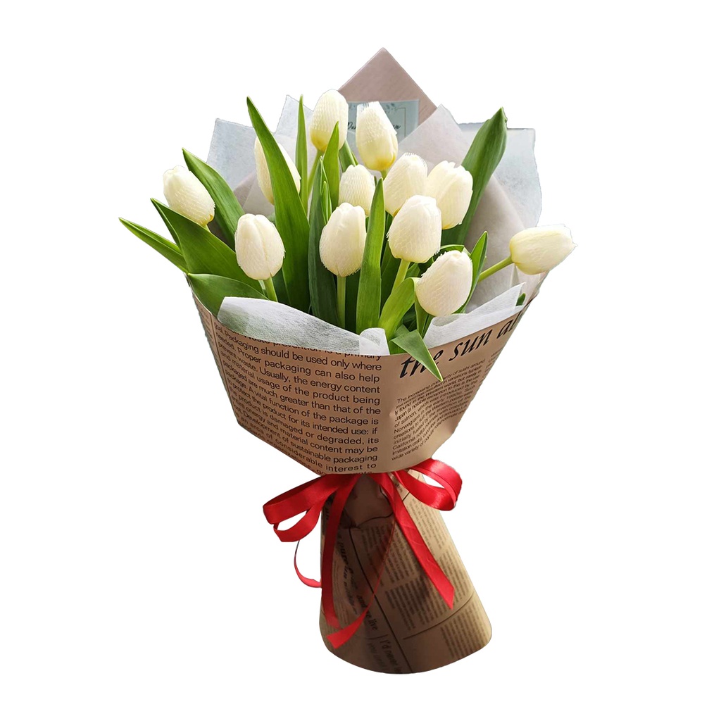 10 Stems Of  Tulips In A Simple Wrap - (C)