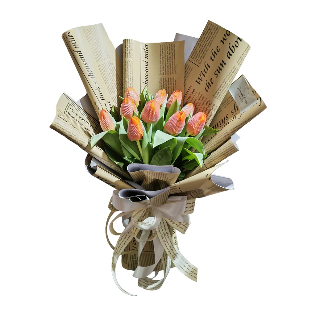 10 Stems Of  Tulips In A Simple Wrap - (G)