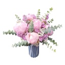 6 Pcs Peonies And Fillers In Vase 